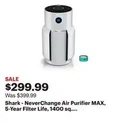 Best Buy Shark - NeverChange Air Purifier MAX, 5-Year Filter Life, 1400 sq. Ft - White offer
