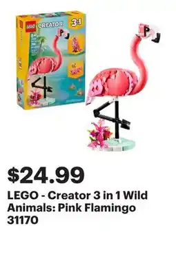 Best Buy LEGO - Creator 3 in 1 Wild Animals: Pink Flamingo 31170 offer
