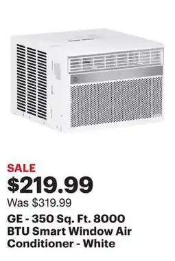 Best Buy GE - 350 Sq. Ft. 8000 BTU Smart Window Air Conditioner - White offer