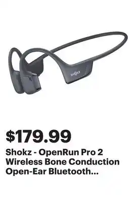 Best Buy Shokz - OpenRun Pro 2 Wireless Bone Conduction Open-Ear Bluetooth Sports Headphones - Black offer