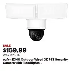 Best Buy eufy - E340 Outdoor Wired 3K PTZ Security Camera with Floodlights and Dual Lens - White offer