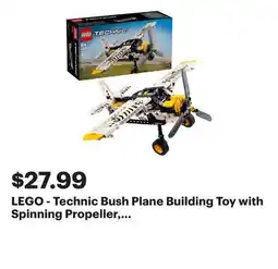 Best Buy LEGO - Technic Bush Plane Building Toy with Spinning Propeller, 4-Cylinder Piston Engine, 42198 offer