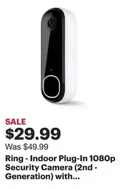 Best Buy Ring - Indoor Plug-In 1080p Security Camera (2nd - Generation) with Privacy cover - White offer