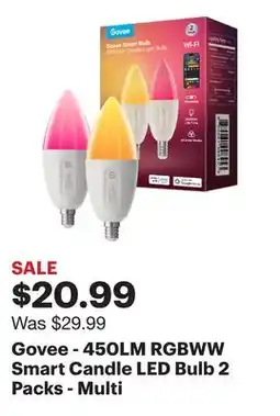 Best Buy Govee - 450LM RGBWW Smart Candle LED Bulb 2 Packs - Multi offer