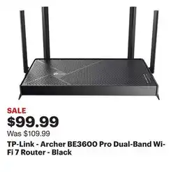 Best Buy TP-Link - Archer BE3600 Pro Dual-Band Wi-Fi 7 Router - Black offer