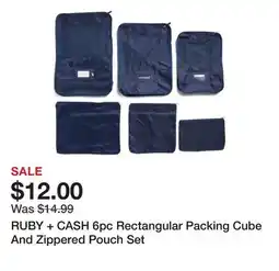 Marshalls RUBY + CASH 6pc Rectangular Packing Cube And Zippered Pouch Set offer
