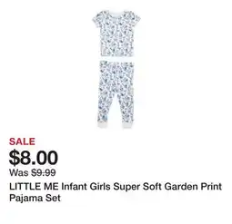 Marshalls LITTLE ME Infant Girls Super Soft Garden Print Pajama Set offer