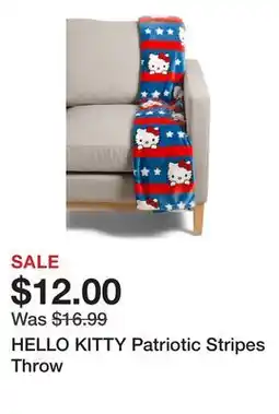 Marshalls HELLO KITTY Patriotic Stripes Throw offer