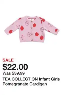 Marshalls TEA COLLECTION Infant Girls Pomegranate Cardigan offer