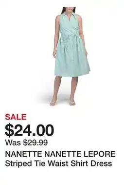 Marshalls NANETTE NANETTE LEPORE Striped Tie Waist Shirt Dress offer