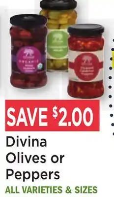Heinen's Divina Olives or Peppers offer
