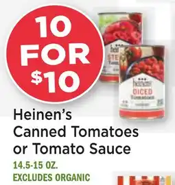 Heinen's Heinen's Canned Tomatoes or Tomato Sauce offer