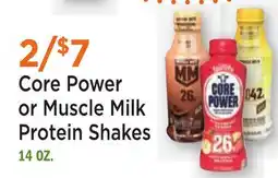 Heinen's Core Power or Muscle Milk Protein Shakes offer