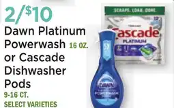 Heinen's Dawn Platinum Powerwash 16 OZ. or Cascade Dishwasher Pods 9-16 CT offer