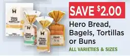 Heinen's Hero Bread, Bagels, Tortillas or Buns offer