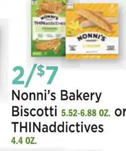 Heinen's Nonni's Bakery Biscotti 5.52-6.88 OZ. or THINaddictives 4.4 OZ offer