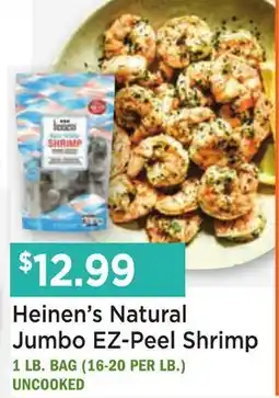 Heinen's Heinen's Natural Jumbo EZ-Peel Shrimp offer