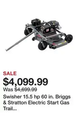 Tractor Supply Company Swisher 15.5 hp 60 in. Briggs & Stratton Electric Start Gas Trail Mower offer
