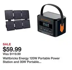 Tractor Supply Company Wattbricks Energy 120W Portable Power Station and 30W Portable Solar Panel Bundle offer