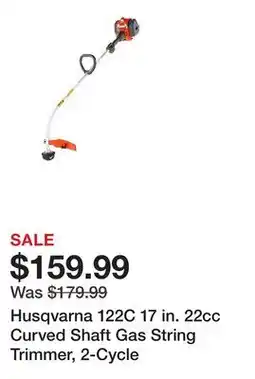 Tractor Supply Company Husqvarna 122C 17 in. 22cc Curved Shaft Gas String Trimmer, 2-Cycle offer