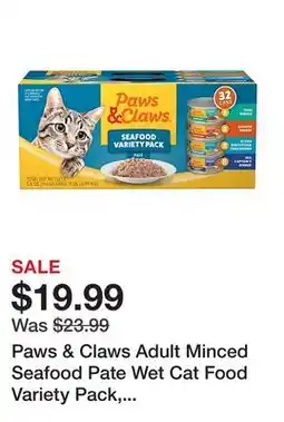 Tractor Supply Company Paws & Claws Adult Minced Seafood Pate Wet Cat Food Variety Pack, 5.5 oz., Pack of 32 Cans offer