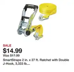 Tractor Supply Company SmartStraps 2 in. x 27 ft. Ratchet with Double J-Hook, 3,333 lb. Capacity, Yellow offer