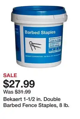 Tractor Supply Company Bekaert 1-1/2 in. Double Barbed Fence Staples, 8 lb offer