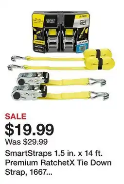 Tractor Supply Company SmartStraps 1.5 in. x 14 ft. Premium RatchetX Tie Down Strap, 1667 lb., Yellow, 2 pk offer