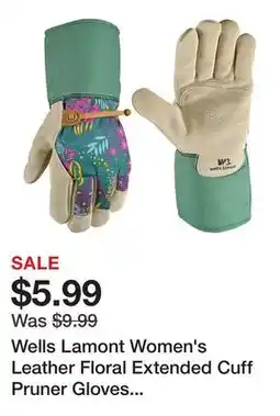 Tractor Supply Company Wells Lamont Women's Leather Floral Extended Cuff Pruner Gloves with Suede Leather Palm, 1-Pair offer