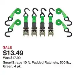 Tractor Supply Company SmartStraps 10 ft. Padded Ratchets, 500 lb., Green, 4 pk offer