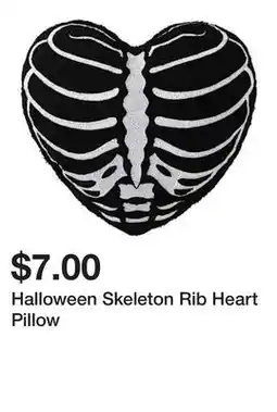 Five Below Halloween Skeleton Rib Heart Pillow offer