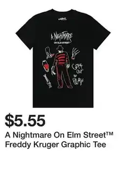 Five Below A Nightmare On Elm Street Freddy Kruger Graphic Tee offer