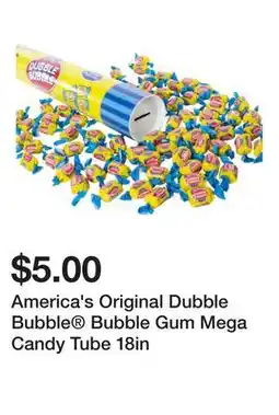 Five Below America's Original Dubble Bubble Bubble Gum Mega Candy Tube 18in offer