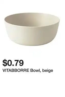 Ikea VITABBORRE Bowl, beige offer