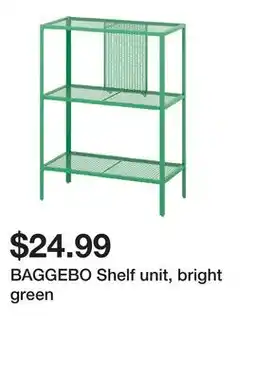 Ikea BAGGEBO Shelf unit, bright green offer