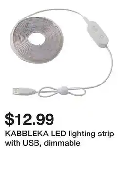 Ikea KABBLEKA LED lighting strip with USB, dimmable offer