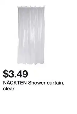 Ikea NÄCKTEN Shower curtain, clear offer