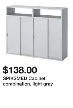 Ikea SPIKSMED Cabinet combination, light gray offer
