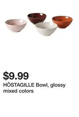 Ikea HÖSTAGILLE Bowl, glossy mixed colors offer