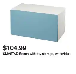 Ikea SMÅSTAD Bench with toy storage, white/blue offer