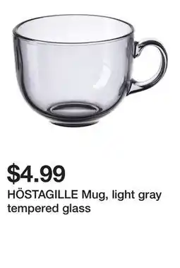 Ikea HÖSTAGILLE Mug, light gray tempered glass offer