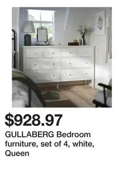 Ikea GULLABERG Bedroom furniture, set of 4, white, Queen offer