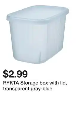 Ikea RYKTA Storage box with lid, transparent gray-blue offer