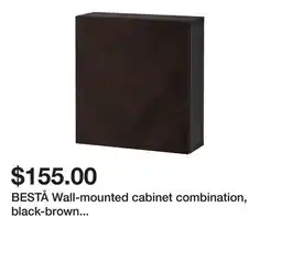 Ikea BESTÅ Wall-mounted cabinet combination, black-brown Hedeviken/dark-brown stained oak veneer offer
