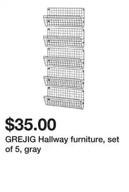 Ikea GREJIG Hallway furniture, set of 5, gray offer