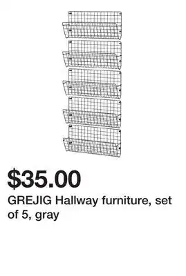 Ikea GREJIG Hallway furniture, set of 5, gray offer