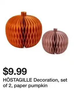 Ikea HÖSTAGILLE Decoration, set of 2, paper pumpkin offer