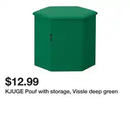 Ikea KJUGE Pouf with storage, Vissle deep green offer