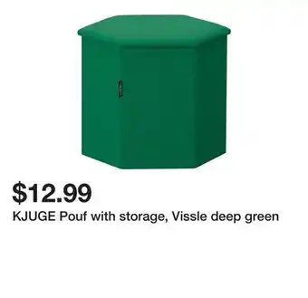 Ikea KJUGE Pouf with storage, Vissle deep green offer