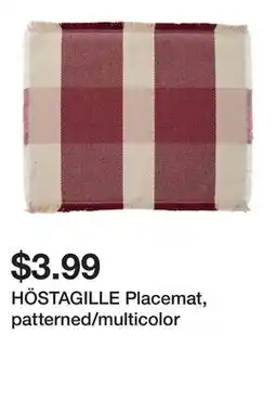 Ikea HÖSTAGILLE Placemat, patterned/multicolor offer